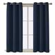 My Home Store Navy Blue Curtains 2 Panels-100% Thermal Insulated Blackout Curtains for Bedroom with Eyelets including Pair of Tie Backs-Lightweight and Curtains W66” ×L90” inch