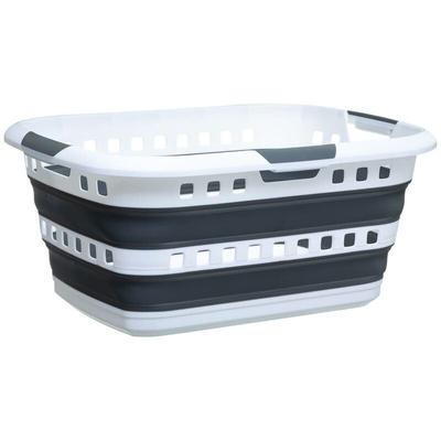 5five Simply Smart - Faltbarer wäschekorb 45l hugger grau und weiß - 5five Image