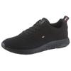 Sneaker TOMMY HILFIGER "CORPORATE KNIT RIB RUNNER", Herren, Gr. 43, schwarz, Textil, sportlich, Schuhe, mit seitlicher Logoflagge, Freizeitschuh, Halbschuh, Schnürschuh