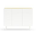 Buffet en bois 3 portes 3 tiroirs L110cm blanc