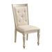 Traditional Design Silver Finish Dining Side Chairs 2pc Set Wood Frame Crystal Button-Tufted Back