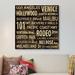 East Urban Home LA in Words by Luke Wilson - Gallery-Wrapped Canvas Giclée Canvas, Cotton in Black/Brown/Green | 12 H x 12 W x 1.5 D in | Wayfair