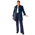 Plus Size Women's Button Front Shirt by Soft Focus in Navy (Size 18 W)