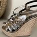 Burberry Shoes | Burberry Espadrille Platform Wedge Sandal Size 6. Gold Leather. Used A Few Times | Color: Gold | Size: 6