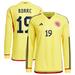 Men's adidas Rafael Borré Yellow Colombia National Team 2022/23 Home Replica Long Sleeve Player Jersey