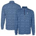 Men's Cutter & Buck Navy New York Yankees Big Tall Traverse Camo Print Stretch Quarter-Zip Pullover Top