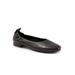 Wide Width Women's Gia Dressy Flat by Trotters in Black (Size 6 1/2 W)