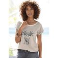T-Shirt VIVANCE Gr. 40/42, beige Damen Shirts Jersey mit modischer Waschung Bestseller