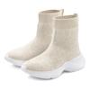 Sneaker LASCANA "Sock Boot", Damen, Gr. 42, beige, Obermaterial: 100% Textilmaterial. Futter: 100% Textilmaterial. Decksohle: 100% Textilmaterial. Laufsohle: 100% Synthetik, unifarben, casual, Schuhe, elastisches Material, Slipper, Boot,...