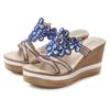 Pantolette LASCANA, Damen, Gr. 40, blau, Obermaterial: 100% Lederimitat. Futter: 100% Lederimitat. Decksohle: 100% Lederimitat. Laufsohle: 100% Synthetik, unifarben, Glitzer, feminin, Schuhe, Mule, Sandale, offener Schuh mit Keilabsatz und...