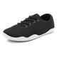 Sneaker LASCANA Gr. 42, schwarz-weiß (schwarz) Damen Schuhe Sneaker mit ultraflache Sohle, superleicht, Schnürhalbschuhe, Unisex VEGAN Bestseller