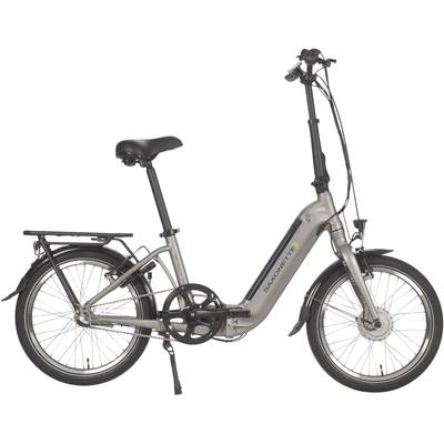 E-Bike SAXONETTE "Compact Comfort Plus" E-Bikes Gr. 33 cm, 20 Zoll (50,80 cm), silberfarben (silberfarben matt) E-Bikes