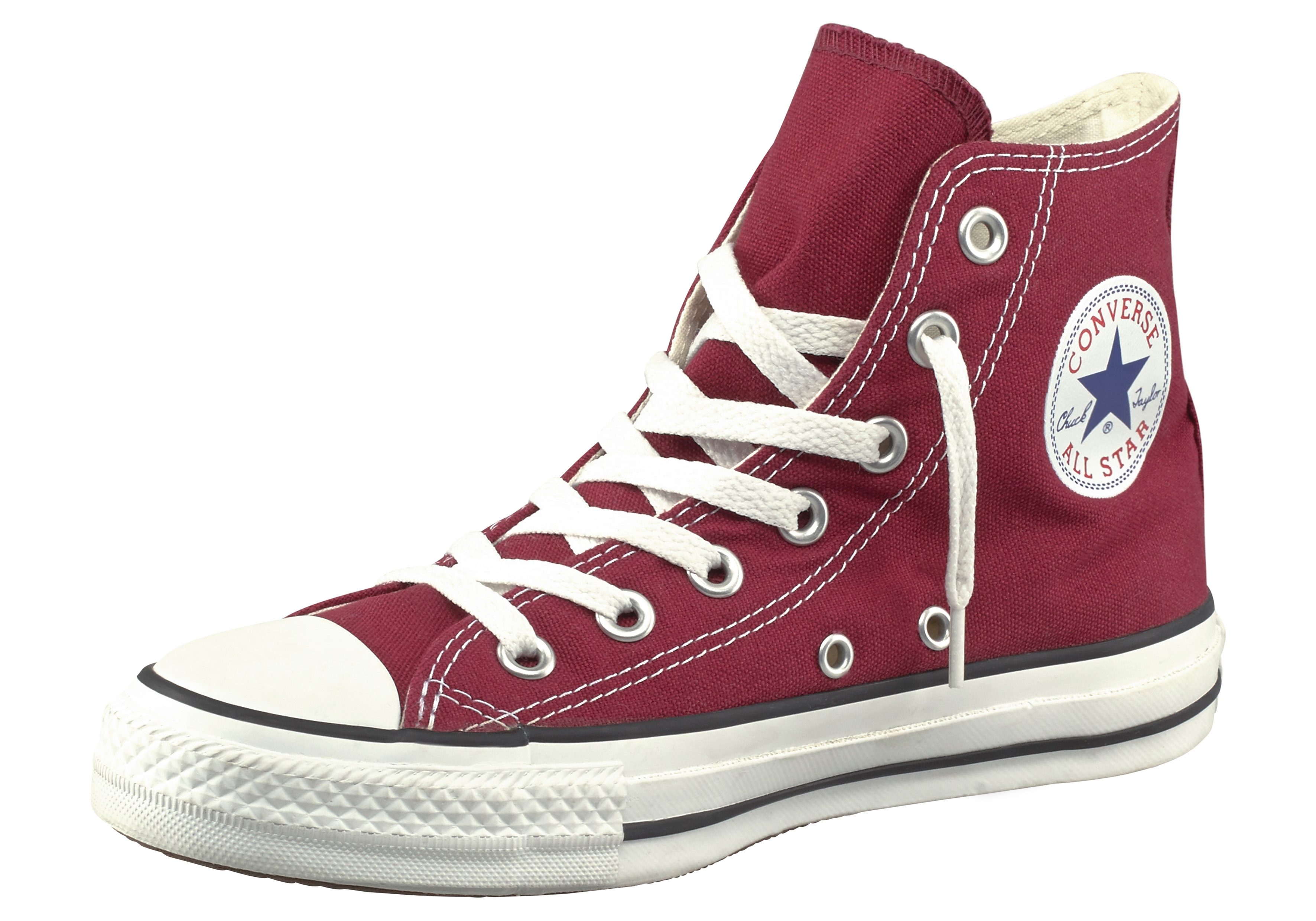 Sneaker CONVERSE "Chuck Taylor All Star Hi", Gr. 36, rot (maroon), Textil, Schuhe Damenschuh Freizeitschuh Skaterschuh Herrenschuh Canvassneaker Sneaker, Topseller