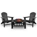 Winston Porter Jerkiya Wood Adirondack Chair w/ Table in Black | 30 H x 30 W x 25 D in | Wayfair A6A954C5EECC40C3A8B90483198DF73E