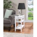 American Heritage 1 Drawer Chairside End Table with Charging Station and Shelves - Convenience Concepts 7107160W