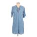 Philosophy Republic Clothing Casual Dress - Shirtdress: Blue Dresses - Women's Size Small