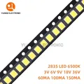100 LED blanche haute luminosité 2835 SMD 1W 0.5W 0.2-6000 K 3V 6V 9V 18V 36V 150MA