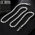 DOTEFFIL – collier en argent Sterling 925 16/18/20/22/24 pouces 4mm chaîne en corde torsadée pour