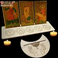 Support de cartes en bois pour tarot forme de lune rectangle support d'autel présentoir en bois