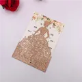 Carte d'invitation de mariage découpée au laser or rose fête d'anniversaire pour filles baby