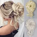 AZQUEEN – Extensions de cheveux synthétiques pour femmes Chignon frisé décoiffé blond brun