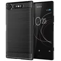 Étui de luxe en fibre de carbone et silicone souple pour Sony Xperia XZ1 coque de téléphone