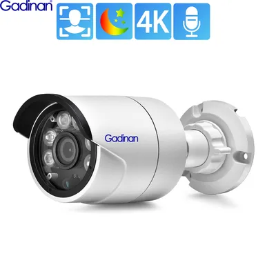 Gadinan-Caméra de surveillance IP PoE HD 8MP/4K dispositif de sécurité sans fil avec détection