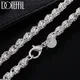 DOTEFFIL 925 argent Sterling 20/24 pouce 5mm robinet chaîne collier pour femmes homme mode mariage