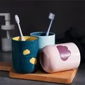 Gobelet de bain de bouche bicolore brosse à dents pour couple