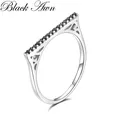 Black AWN-Bagues de mariage en argent pour femmes bague de fiançailles bijoux de luxe nouvelle