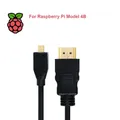 Câble vidéo compatible Raspberry Pi 4B Micro HDMI vers HDMI prise en charge de l'adaptateur 4K