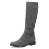 Schlupfstiefel CAPRICE, Damen, Gr. 39, XS-Schaft, grau (dunkelgrau), Textil, unifarben, klassisch, Schuhe, Blockabsatz, Langschaftstiefel in klassischer Linie, XS Schaft