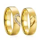 Bagues de mariage en plaqué or 18 carats 1 paire d'alliances en forme de cœur pour hommes et