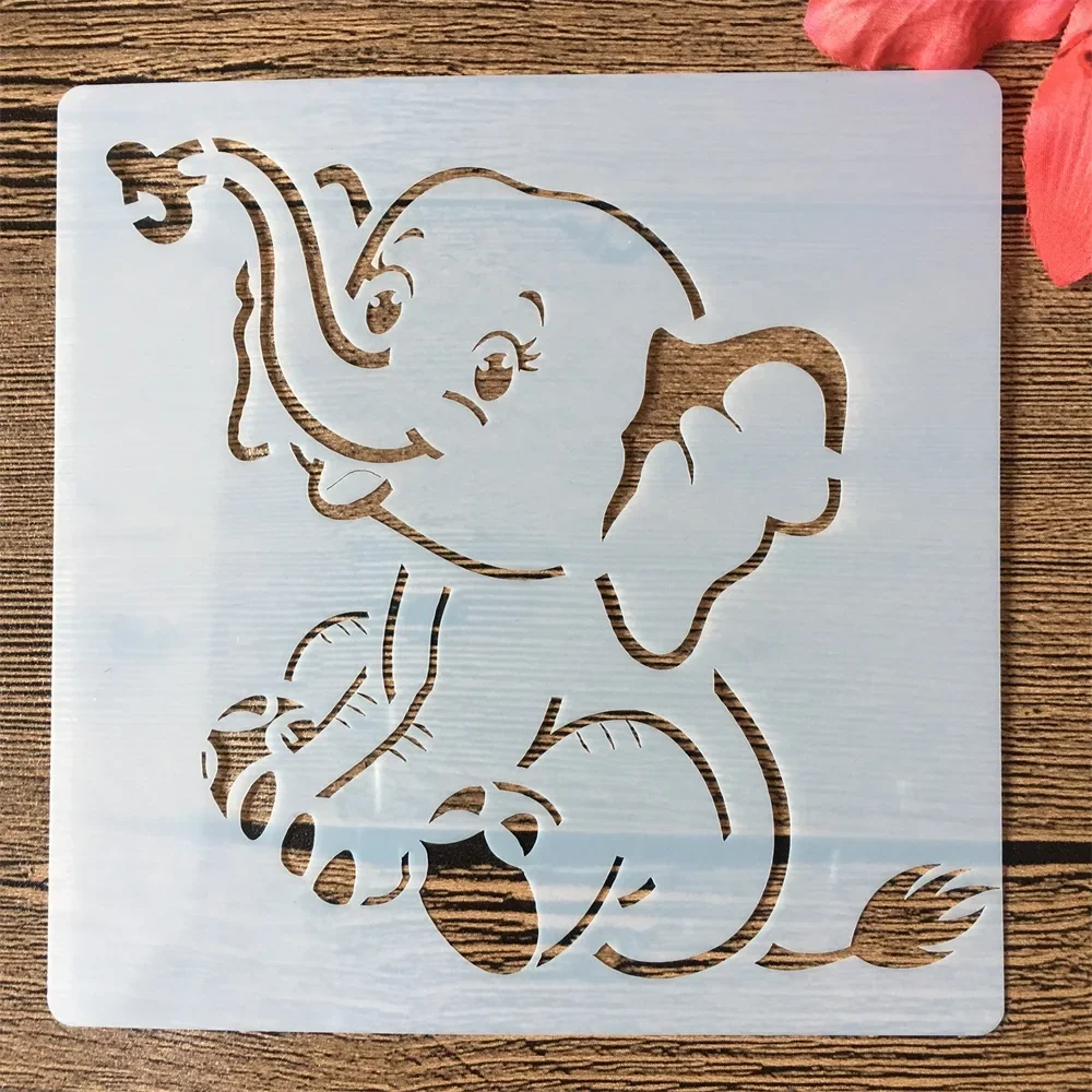 Pochoirs pour peinture, Scrapbook, coloriage, gaufrage, modèle décoratif d'album, 13cm, animaux du Zoo, éléphant, raton laveur, bricolage, 1 pièce