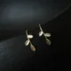 Boucles d'oreilles en argent Sterling 925 plaqué or 14k petites boucles d'oreilles fraîches à trois