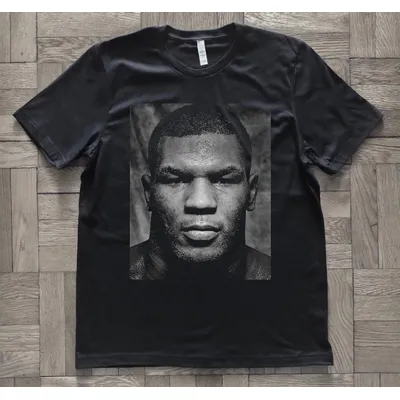 T-shirt imprimé portrait du jeune champion de boxe Mike Tyson GérT-Shirt. Été Coton À Manches