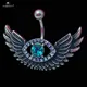 Starbeauty-Piercing Nombril Œil d'Aigle Aile Volante Gemme Bleue Anneaux de Nombril Bijoux de