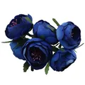 Bouquet de mariée en tissu synthétique 6 pièces/lot fleurs décoratives bleu royal violet cœur