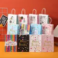 Sac en papier joyeux anniversaire avec poignée pour enfants bonbons strass grill sac surprise