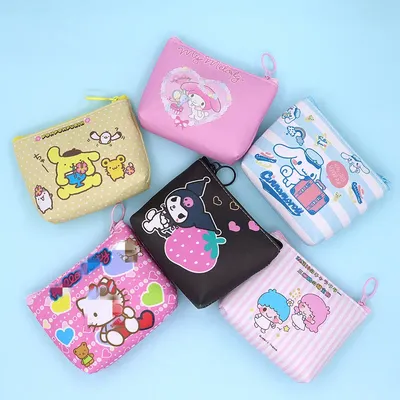 Porte-monnaie étanche en PU pour filles porte-monnaie Sanurgente Kawaii Hello Kitty Kuromi My