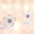 Zunderes-Boucles d'oreilles en argent sans fleurs pour femme clou en cristal de fleur bijoux