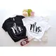 T-shirt Mr and Mrs Mr et Honeymoon Wedding Wife and Hubs Just Patients Party Gift Shirts Z7UF