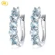 Hutang – boucles d'oreilles aigue-marine naturelle en argent 925 créoles simples pour femmes