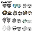 EARKUO-Bouchons d'oreille uniques en acier inoxydable design animal tunnels jauges piercing