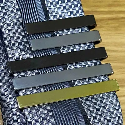 Attaches de style tendance pour hommes fermoir à barre simple en métal accessoires de cravate de