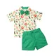 Vêtements pour bébés garçons ensemble chemise Lions avec nœud papillon à simple boutonnage short à