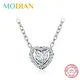 Modian-Collier avec pendentif en forme de cœur pour femme argent regardé 925 véritable CZ