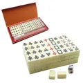 Jeu de société de voyage portable avec table pliable mini Mahjong chinois petite taille carreaux