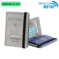 Couverture de passeport de blocage RFID en cuir porte-cartes de voyage portefeuille hommes femmes