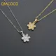 QMCOCO – collier avec pendentif en forme de fleur pour femmes et filles couleur argent Simple